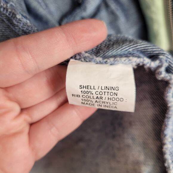 Samantha Sipos Zinna Acid Wash Hooded Denim Jacket Size Small 90s retro grunge - Picture 7 of 9